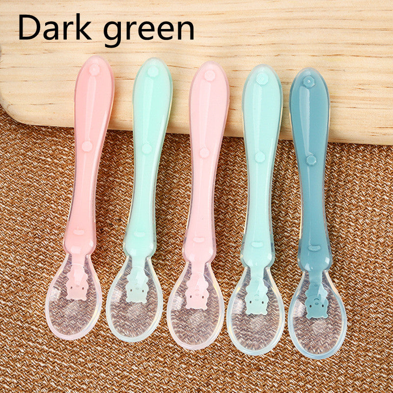 Silicone Baby Feeding Spoon Water Soup Tableware