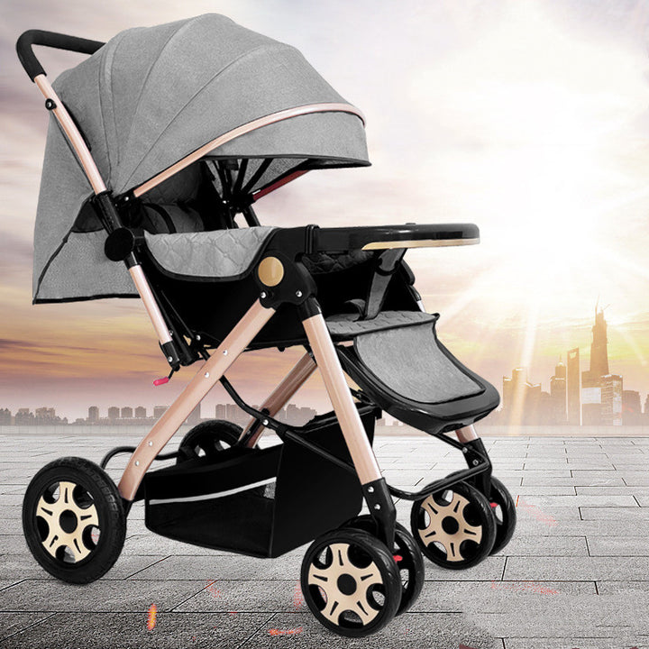 Lightweight Foldable Baby Stroller With Shock Absorption