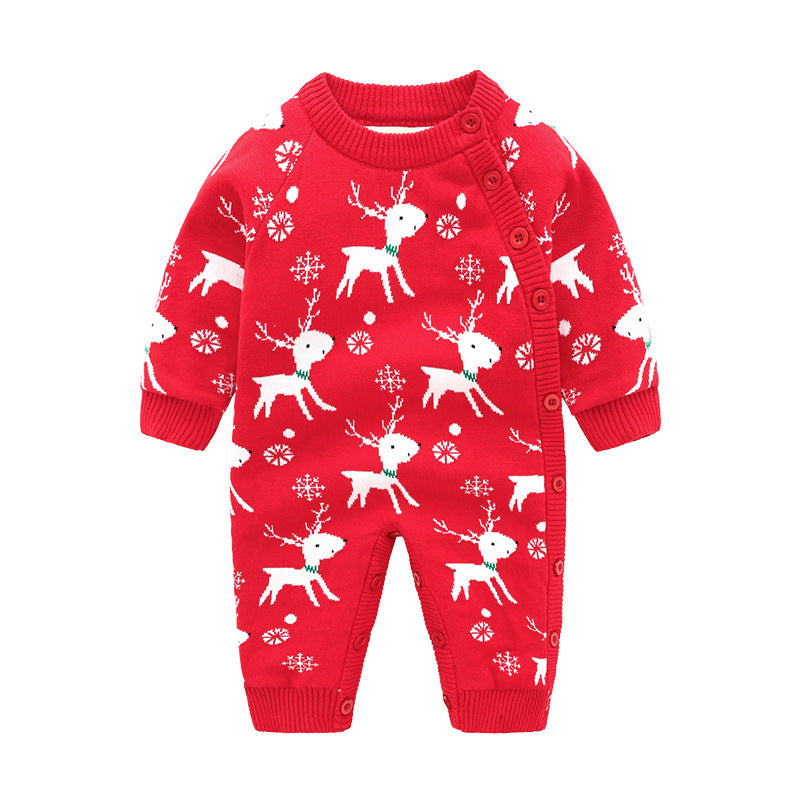 Thickened Newborn Baby Crawling Suit Harness Outfit