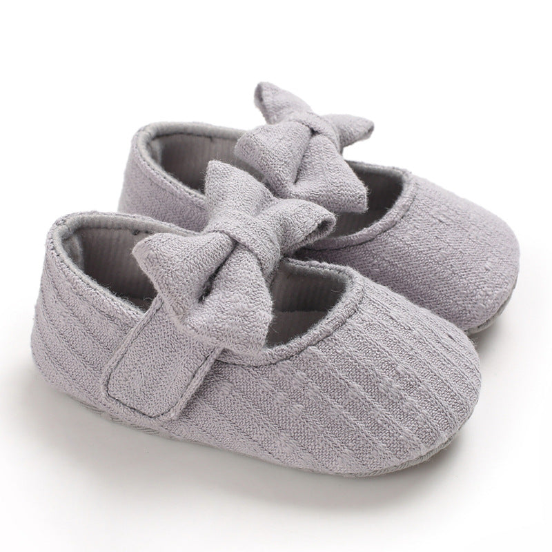 Knitted Wool Baby Bow Shoes Soft Toddler Footwear