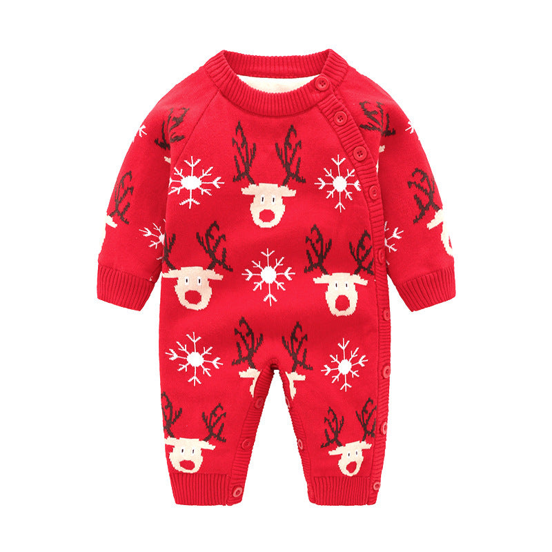 Thickened Newborn Baby Crawling Suit Harness Outfit