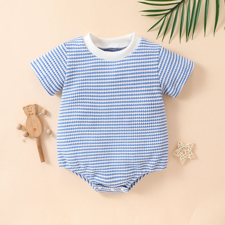 Baby Striped Cotton Short Sleeve Romper