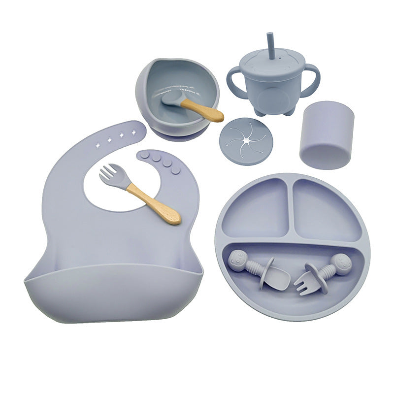 Silicone Baby Feeding Tableware Learning Complementary Food Set