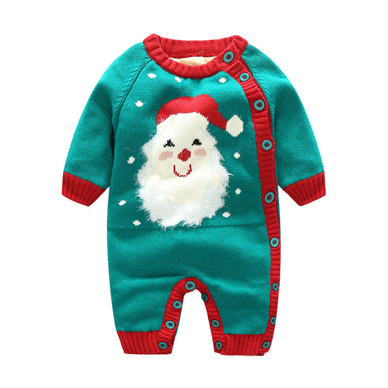 Thickened Newborn Baby Crawling Suit Harness Outfit