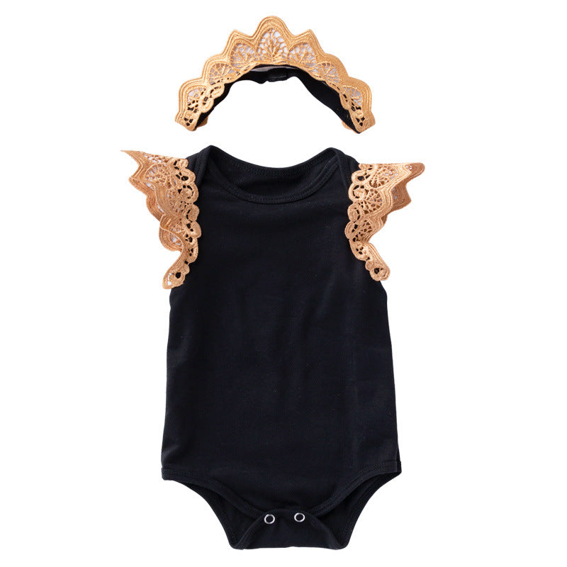Baby Girl Sleeveless Wings Rompers Jumpsuit