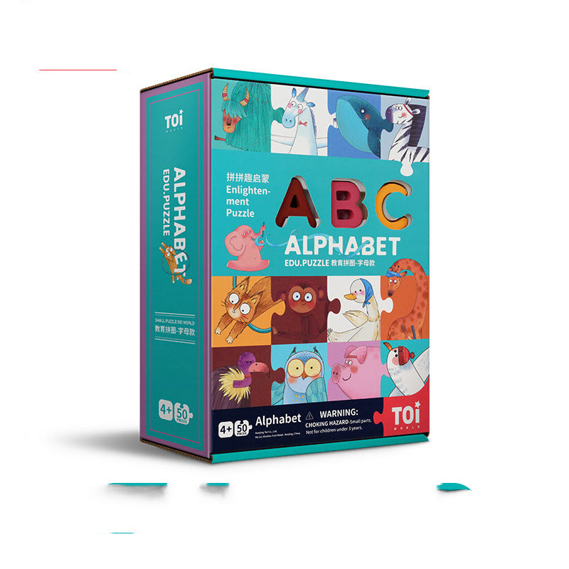 Wooden Numbers And Letters Puzzle Set Baby Children's Educational Learning Toys