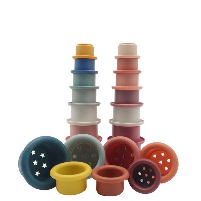 Silicone Baby Stacking Cups Jenga Interactive Educational Toy