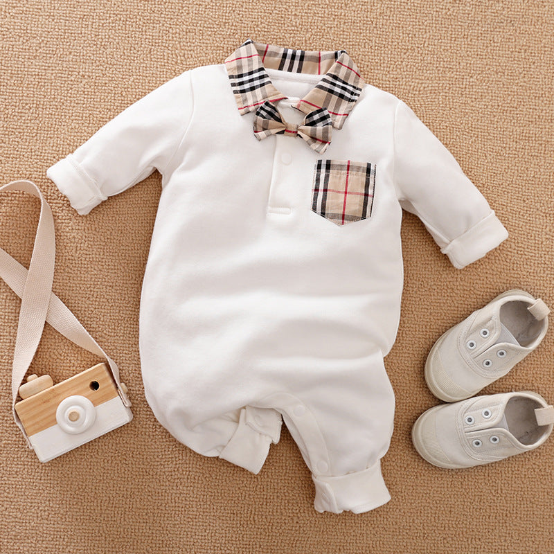 Gentleman Long Sleeve Baby Romper Formal Style Outfit
