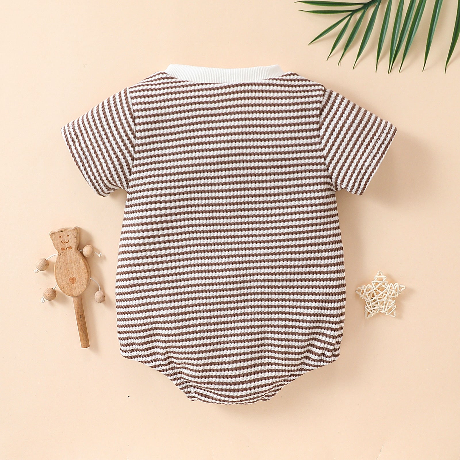 Baby Striped Cotton Short Sleeve Romper