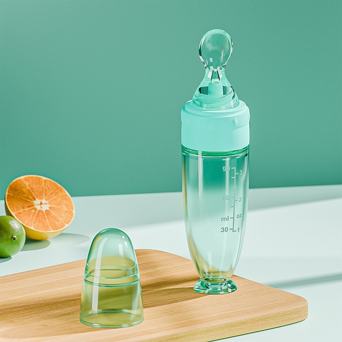 Silicone Squeeze Spoon Baby Food Porridge Feeding Tool