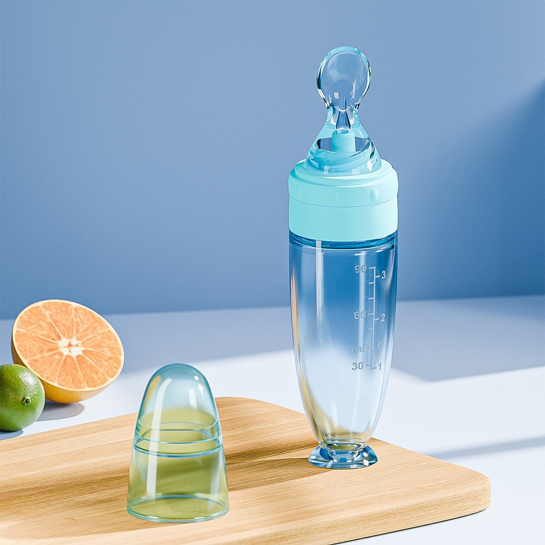 Silicone Squeeze Spoon Baby Food Porridge Feeding Tool