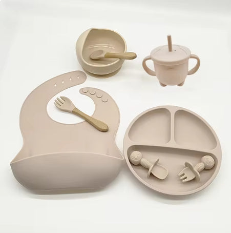 Silicone Baby Feeding Tableware Learning Complementary Food Set