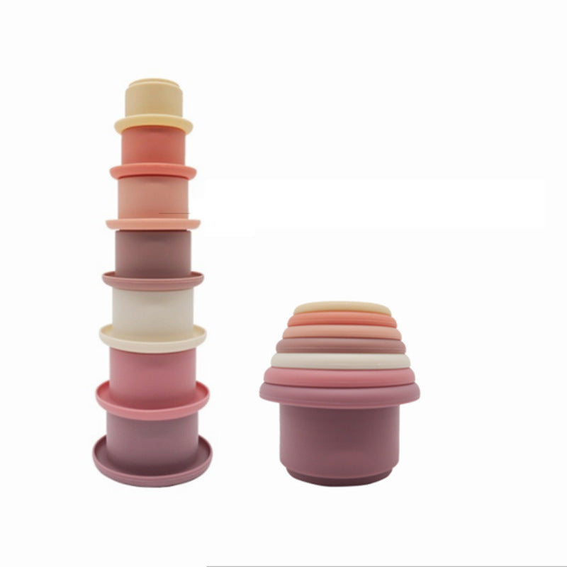 Silicone Baby Stacking Cups Jenga Interactive Educational Toy