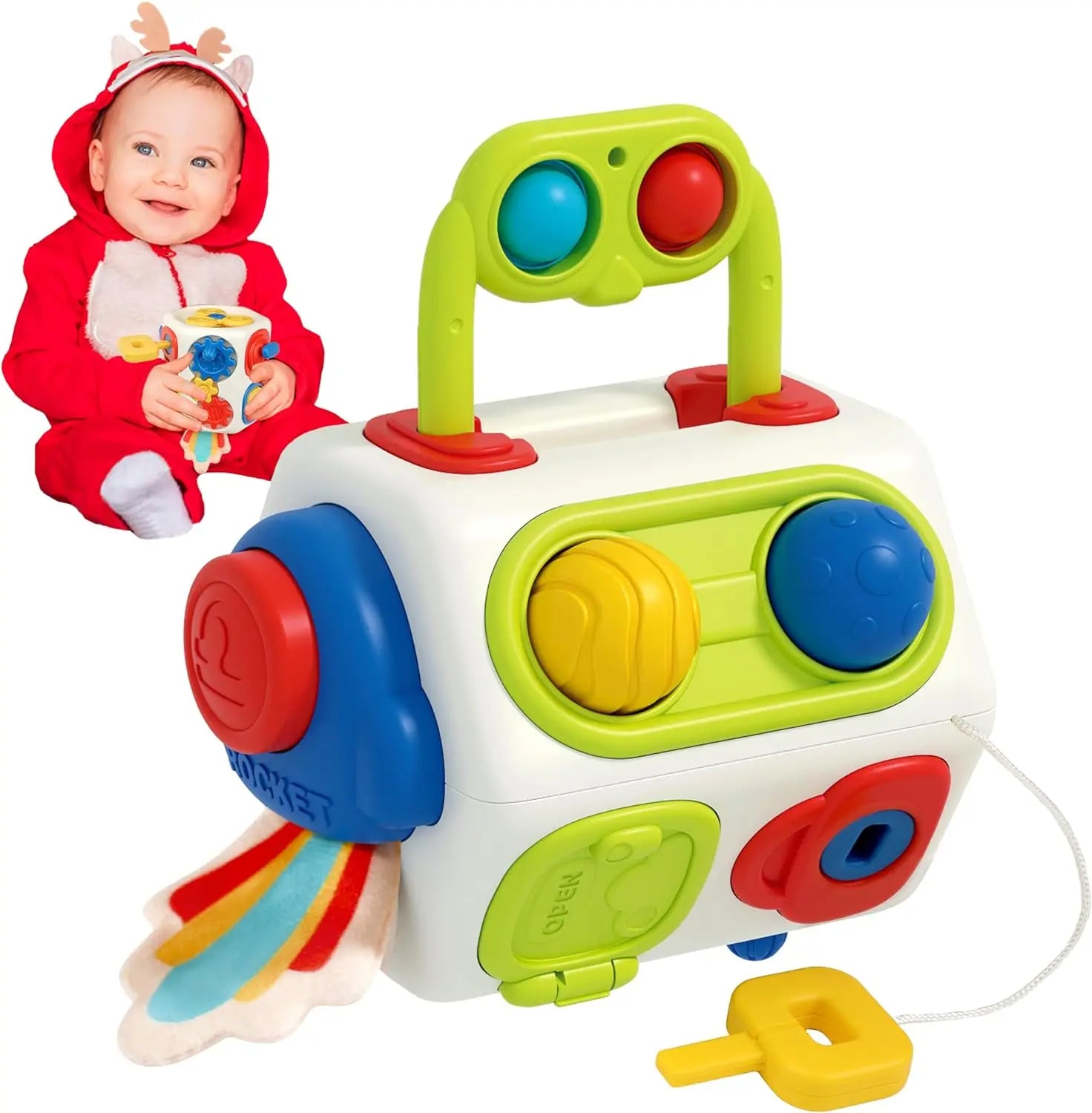 9 In 1 Busy Cube Montessori Sensory Busy Board Baby Toddler Learning Toy
