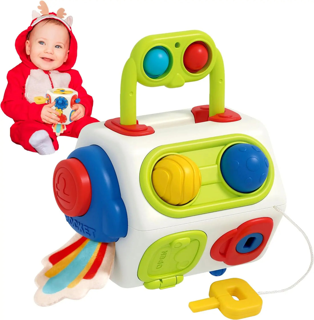 9 In 1 Busy Cube Montessori Sensory Busy Board Baby Toddler Learning Toy