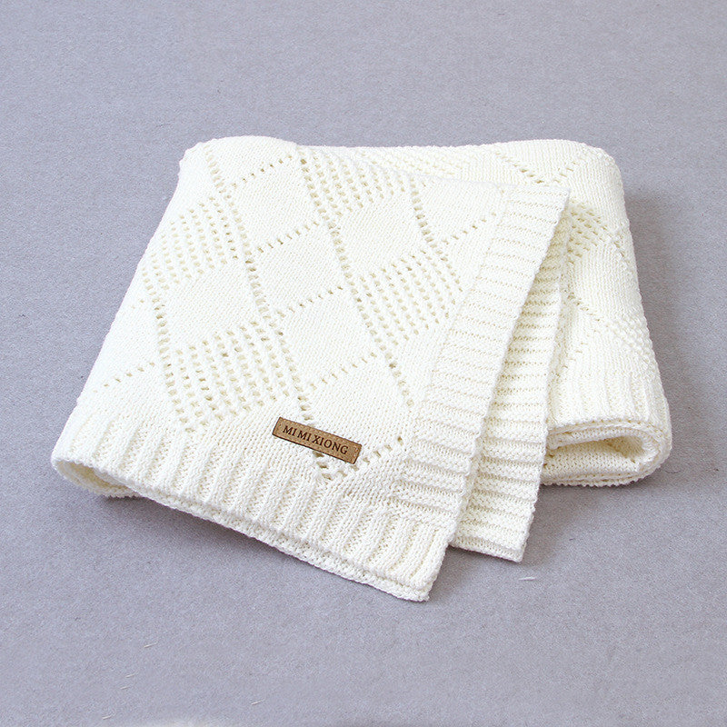Solid Color Knitted Baby Blanket Soft Quilt Cover